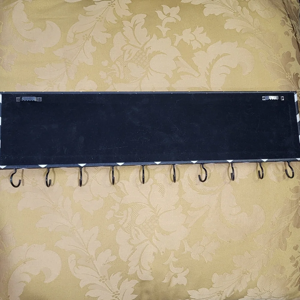 Wall mounted Velvet Backed Chevron Necklace Organizer 10 hooks *3/$30 Sale*